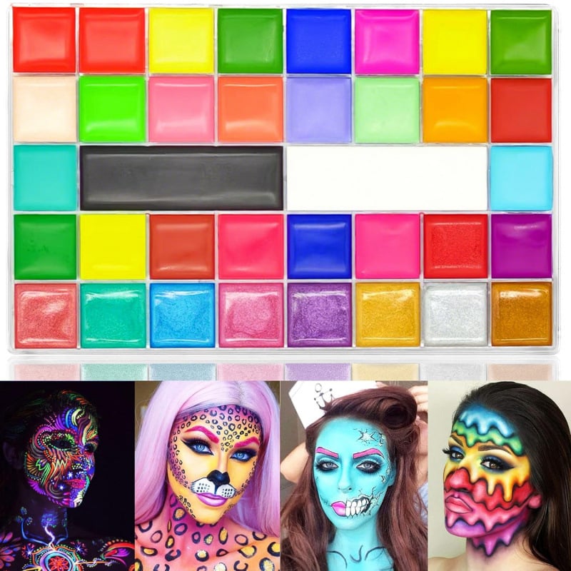 Set od 36 boja uljnih boja za crtanje tijela i lica, pigmenti za body painting, Valentinovo make-up