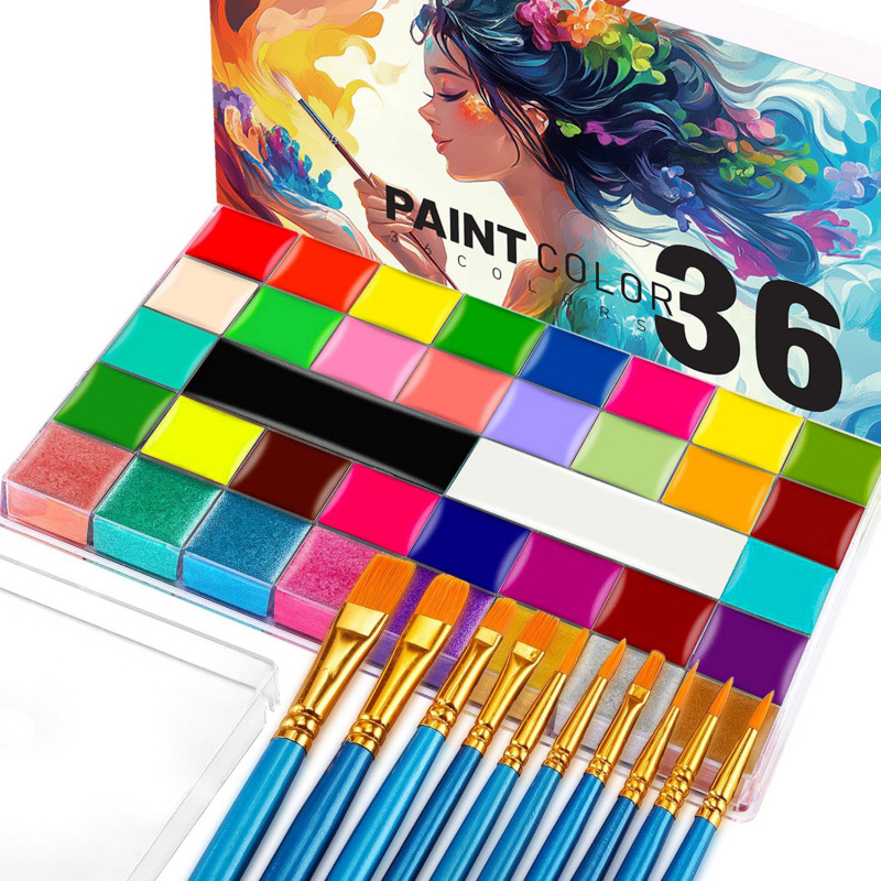 Set od 36 boja uljnih boja za crtanje tijela i lica, pigmenti za body painting, Valentinovo make-up