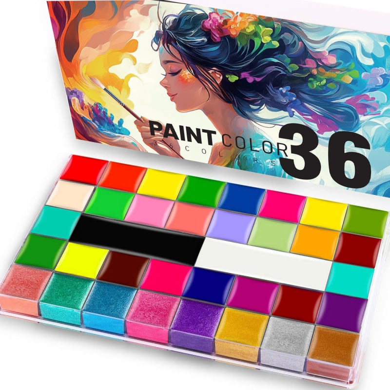 Set od 36 boja uljnih boja za crtanje tijela i lica, pigmenti za body painting, Valentinovo make-up