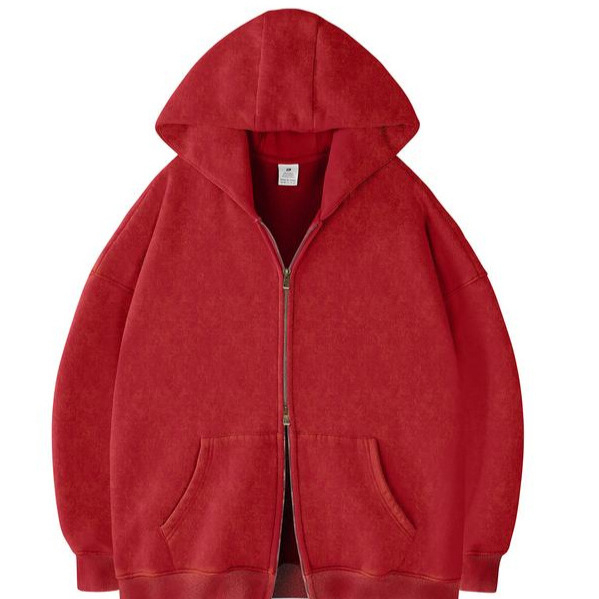 2025 Hoodie s kapuljom i zatvaračem, oversize, debeli materijal, retro stil