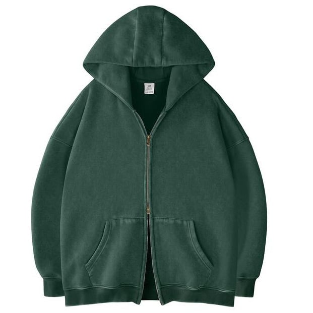 2025 Hoodie s kapuljom i zatvaračem, oversize, debeli materijal, retro stil