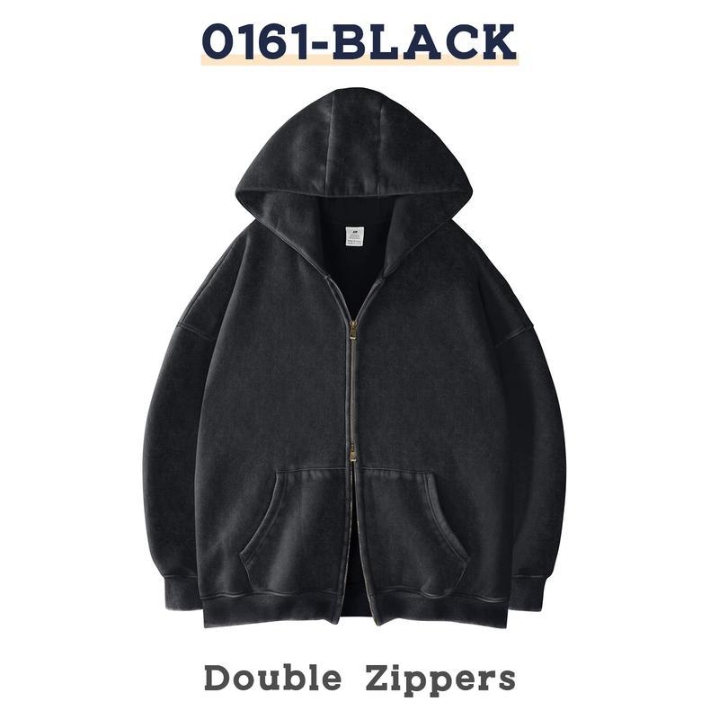 2025 Hoodie s kapuljom i zatvaračem, oversize, debeli materijal, retro stil