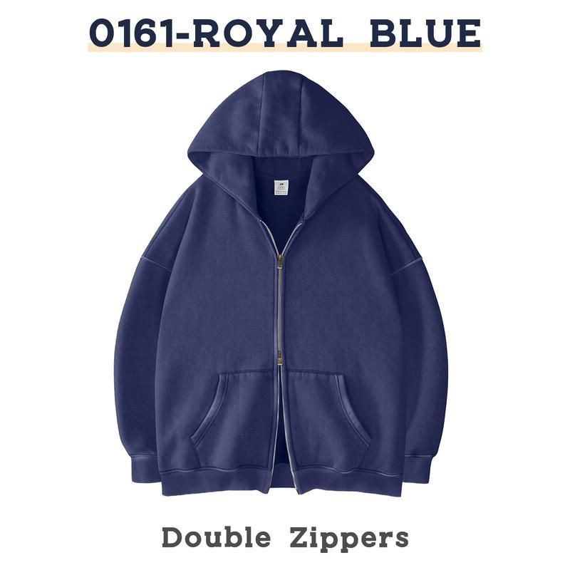 2025 Hoodie s kapuljom i zatvaračem, oversize, debeli materijal, retro stil