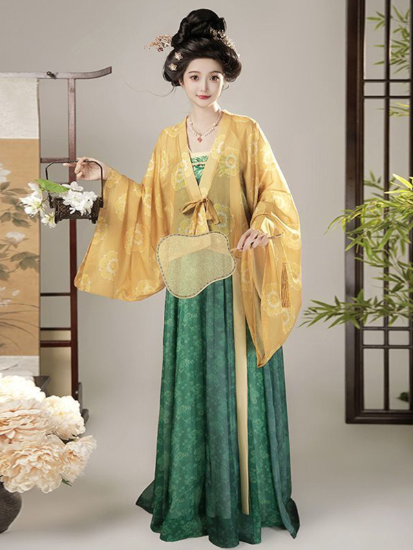 Ženski hanfu, 2025. Tang stil, ru suknja do prsa s kaputom iz hrama Famen, svakodnevni elegantan izgled za proljeće i ljeto.