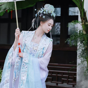 Hanfu u stilu Song dinastije za žene – top s širokim rukavima i suknja do struka, kineski drevni kostim za svakodnevnu proljetnu nošnju