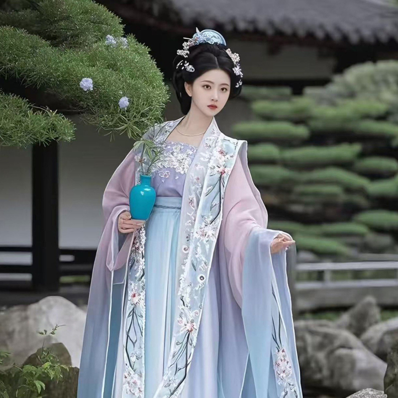 Hanfu u stilu Song dinastije za žene – top s širokim rukavima i suknja do struka, kineski drevni kostim za svakodnevnu proljetnu nošnju