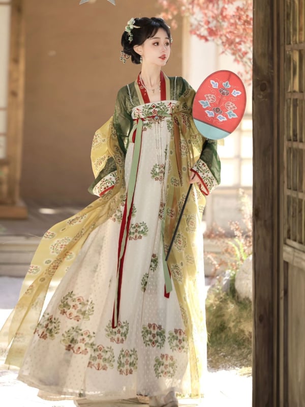 Hanfu nadahnut Tang dinastijom za žene, novi model 2026, dvoslojni set s gornjim dijelom i suknjom, retro svakodnevni drevni kostim, proljeće-ljeto-jesen