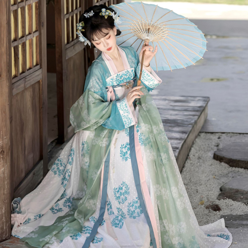 Hanfu nadahnut Tang dinastijom za žene, novi model 2026, dvoslojni set s gornjim dijelom i suknjom, retro svakodnevni drevni kostim, proljeće-ljeto-jesen