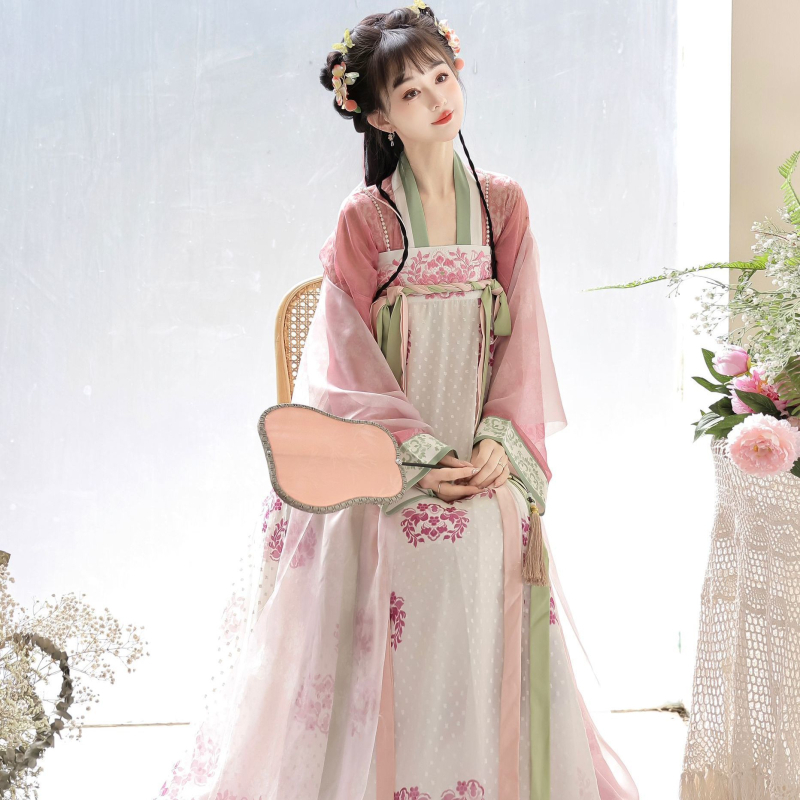 Hanfu nadahnut Tang dinastijom za žene, novi model 2026, dvoslojni set s gornjim dijelom i suknjom, retro svakodnevni drevni kostim, proljeće-ljeto-jesen