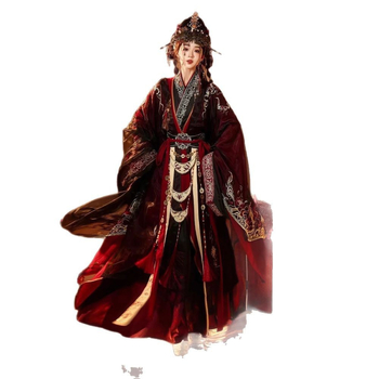 Red Lotus Industry Fire Unisex Hanfu s ravnim rubom, roba dinastije Jin, izvorni dizajn, teška izvezena