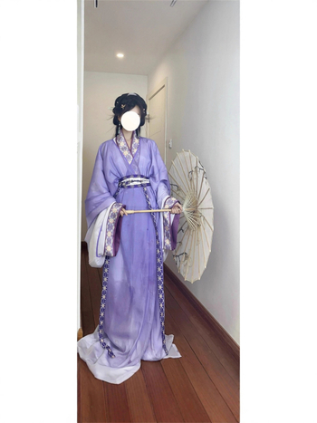 Hanfu dinastije Jin, s ravnim rubom i dugom repom, svakodnevno nošenje, poliester, četiri godišnja doba.