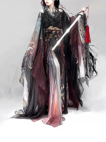 Kineska tradicionalna haljina u nacionalnom stilu s izvezom, elementi dinastije Han, fantasy stil, za svakodnevno nošenje