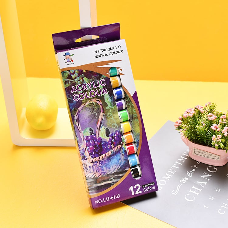 Set akrilnih boja 12 ml, 12 cijevi, dječji DIY crtanje