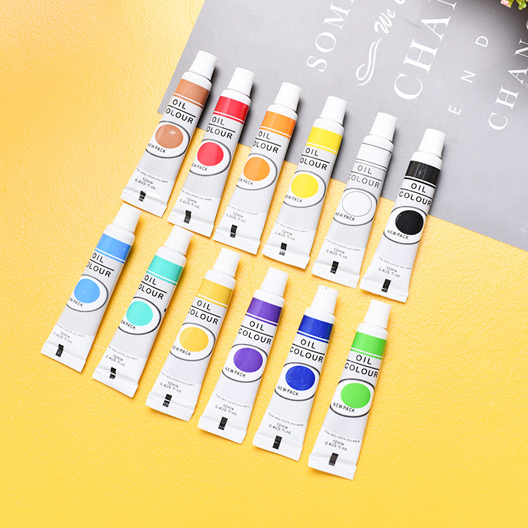 Set akrilnih boja 12 ml, 12 cijevi, dječji DIY crtanje