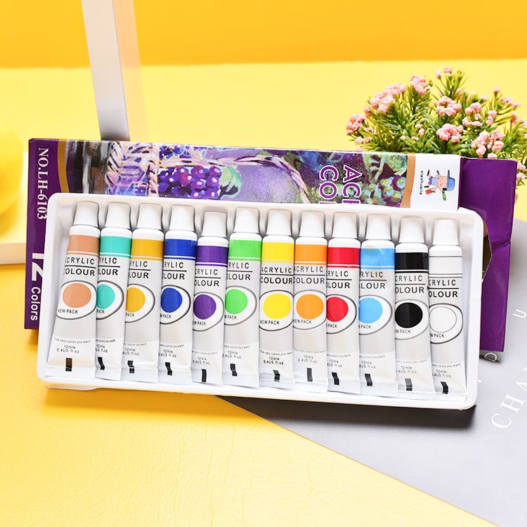 Set akrilnih boja 12 ml, 12 cijevi, dječji DIY crtanje