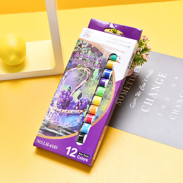 Set akrilnih boja 12 ml, 12 cijevi, dječji DIY crtanje