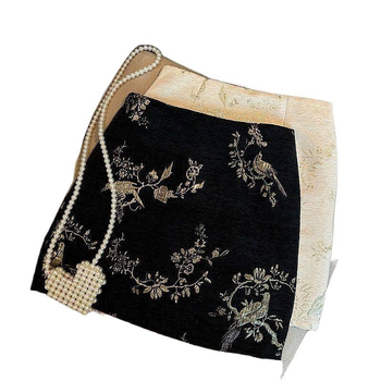 Ženska suknja u olovnom kroju s visokim strukom, od žakard Chenille, novi kineski stil, jesensko-zimska, za niske osobe