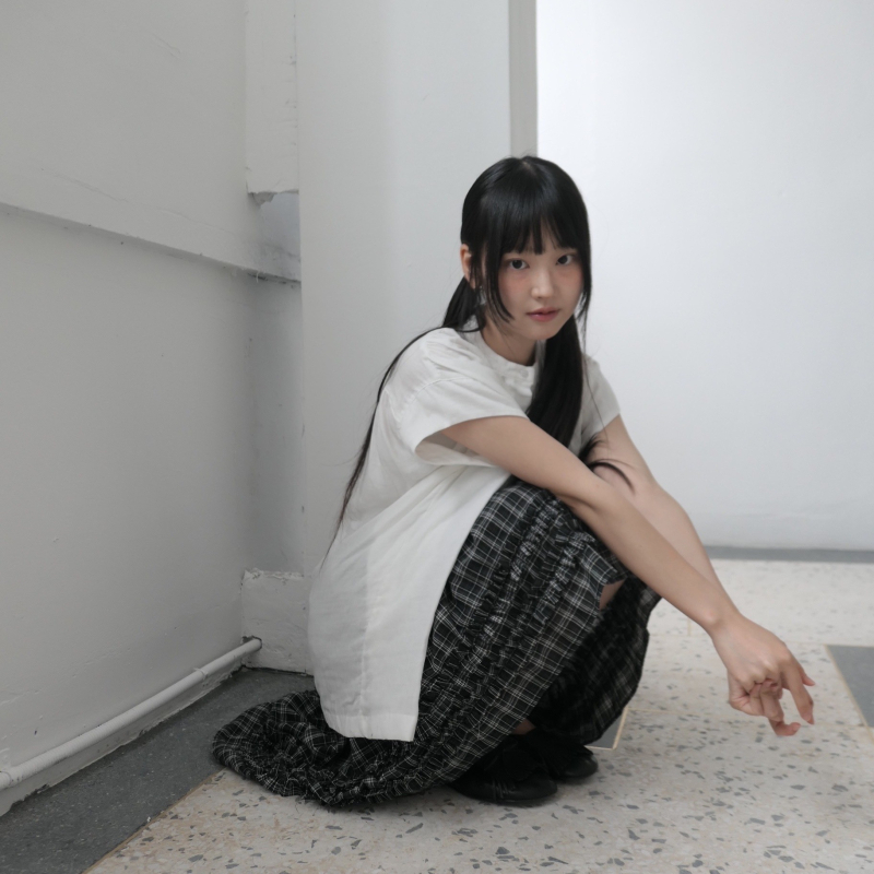 Korejski inspirirana retro japanska karirana suknja tipa kišobran s elastskim pojasom, srednja duljina, školski stil, za žene.