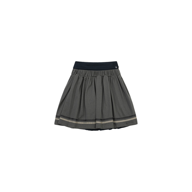 Coy* plisirana midi suknja s čipkom i patchworkom, visokim pojasom, školski stil, lažni dvodijelni izgled