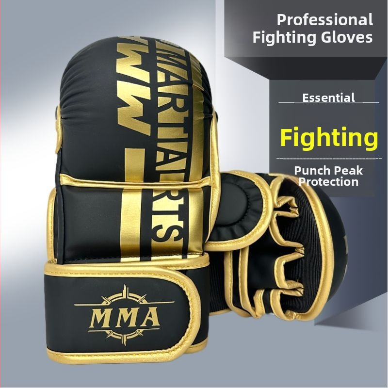 Boxerské rukavice s polovičnými prstami pre dospelých, Sanda a Muay Thai, pre deti a tínedžerov, profesionálne MMA rukavice, prvotriedna kvalita