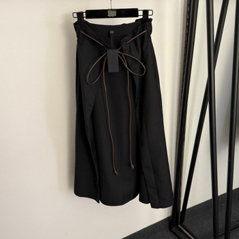 Ženska midi suknja s visokim strukom i vezicom, casual stil