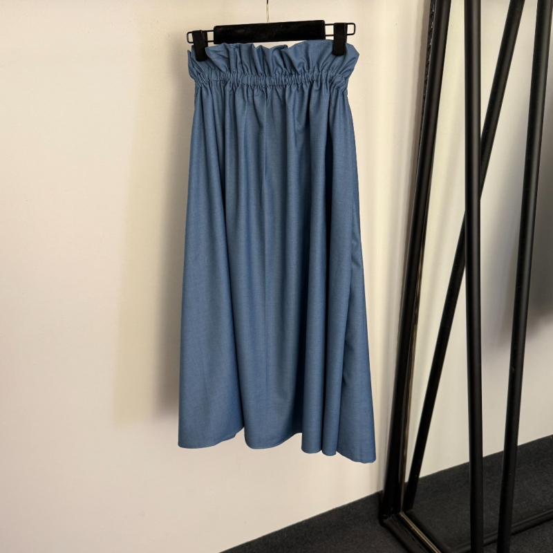 Ženska midi suknja s visokim strukom i vezicom, casual stil