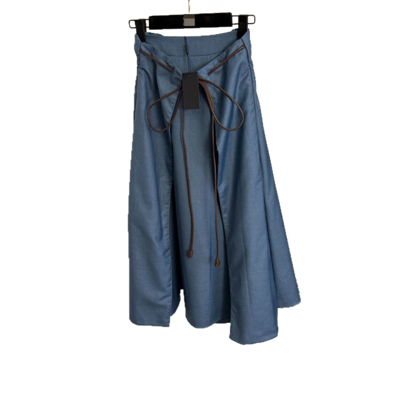 Ženska midi suknja s visokim strukom i vezicom, casual stil