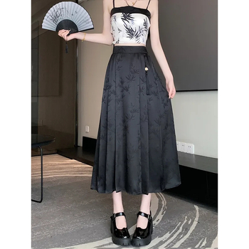 Plus veličine nova kineska stil midi plisirana suknja, visok pas, ljeto