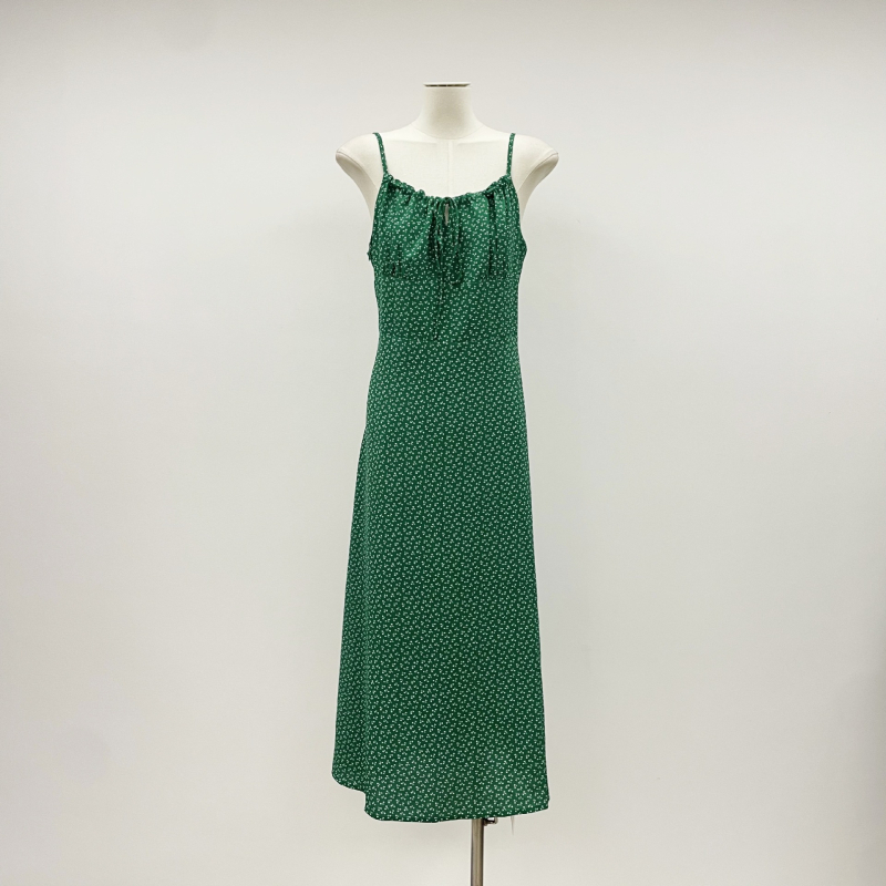 Francia stílusú virágos spagetti pántos ruha, plusz méret, hosszú nyári strandruha, derékon összeszorított szabás, karcsúsító, elegáns tea dress