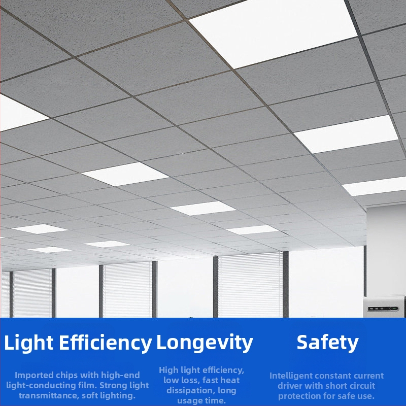 Integrovaný stropný LED panel 600x600, 60x60, doska zo sádrokartónu s minerálnou vlnou