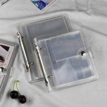 Искрящо прозрачен 3-инчов Полароид фотоалбум за карти с подвижни страници и колекция от филмови билети