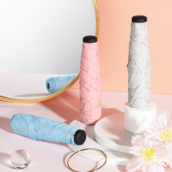 Feather összecsukható esernyő, ultra könnyű, kompakt négyrészes design, UV védelem UPF50+, alumínium váz, gumírozott fogantyú, kézi nyitás, felnőtteknek, tolltartóval