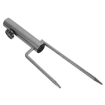 База за чадър за плаж и риболов с земен щифт и две крачета, черна стоманена вложка