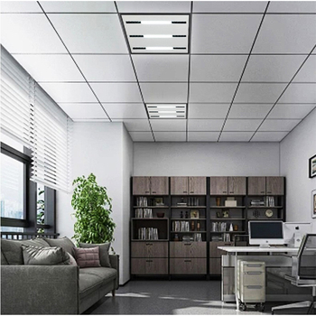 LED лампа с лещи и решетка, интегрирана таванна панел лампа за офис и дневна, 595×595 мм, 4000 lm, висока цветопредавателност (CRI ≥ 90)