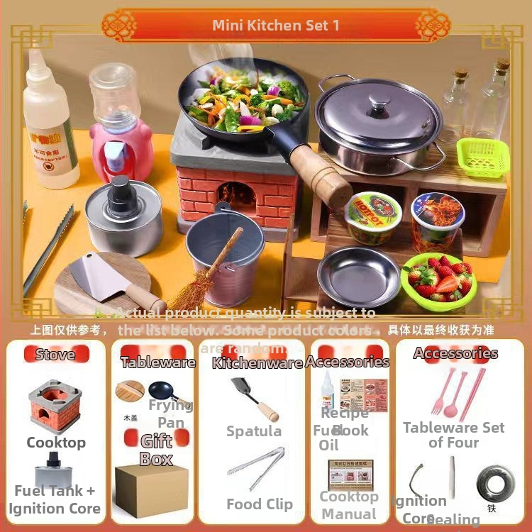 Mini kuhinjski set za kuhanje — prava verzija, kuhinjski alati za igru, edukativni rođendanski dar