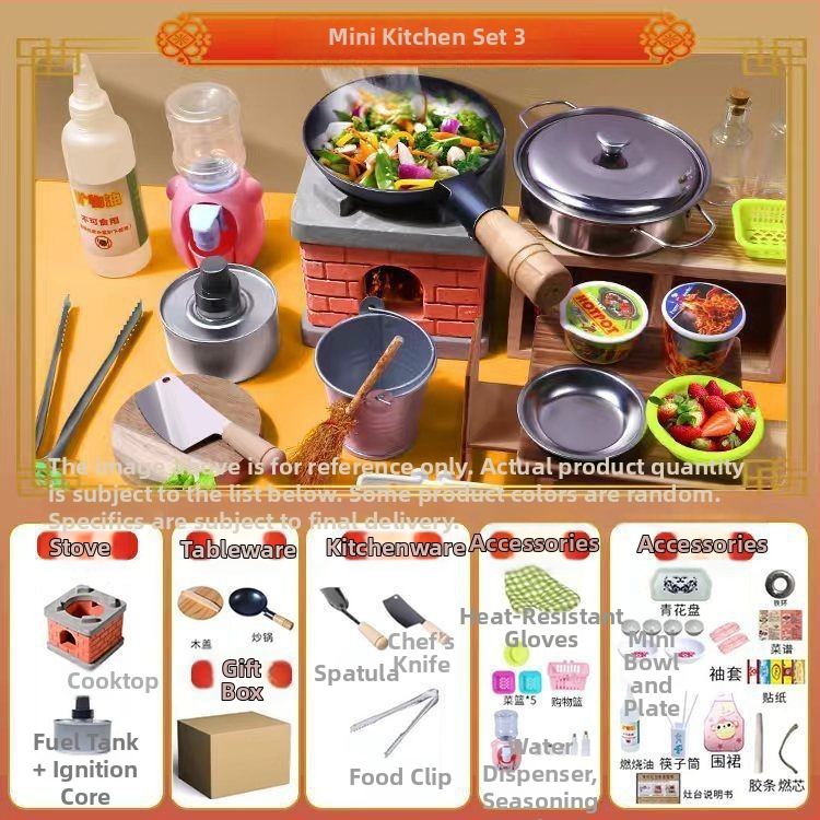 Mini kuhinjski set za kuhanje — prava verzija, kuhinjski alati za igru, edukativni rođendanski dar