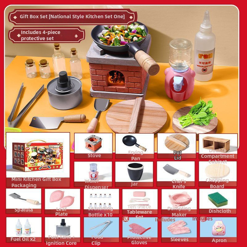 Mini kuhinjski set za kuhanje — prava verzija, kuhinjski alati za igru, edukativni rođendanski dar