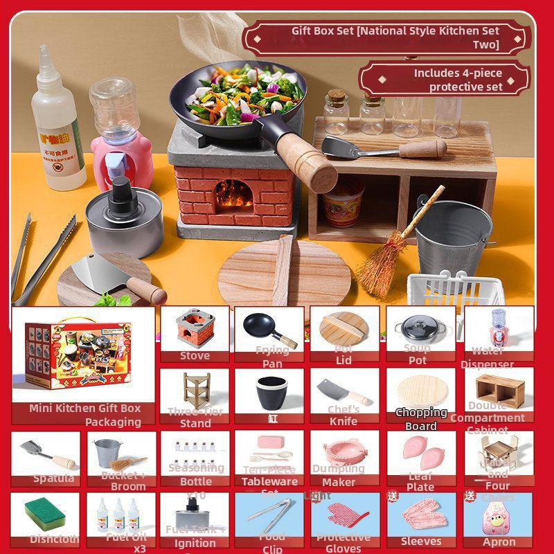 Mini kuhinjski set za kuhanje — prava verzija, kuhinjski alati za igru, edukativni rođendanski dar