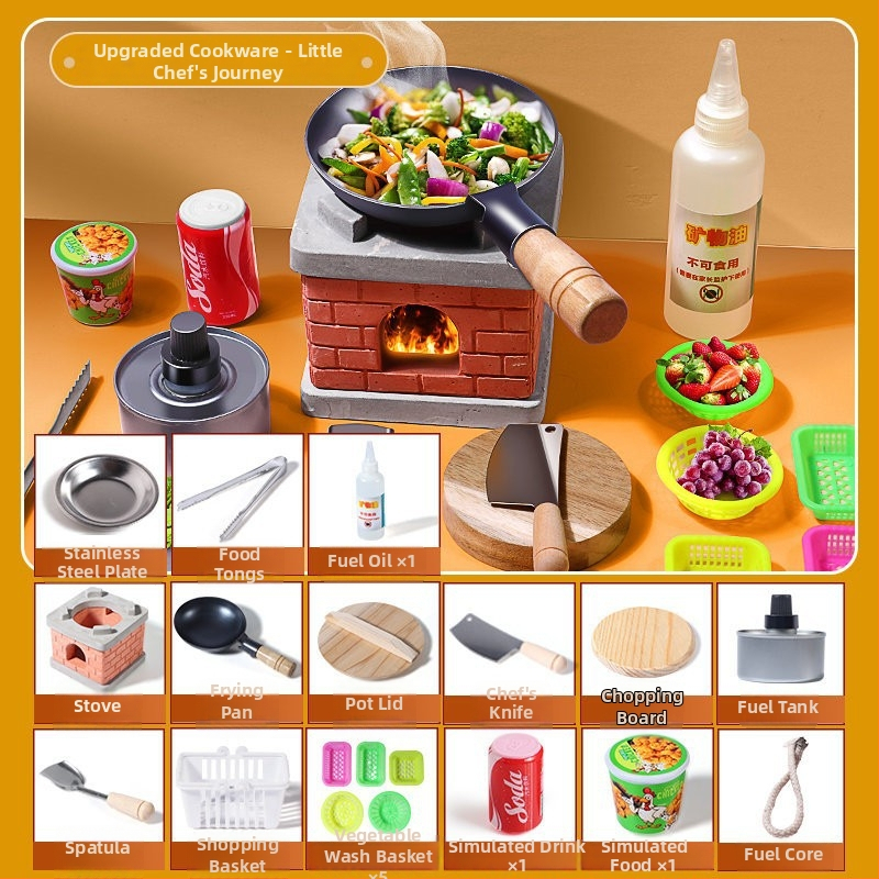 Mini kuhinjski set za kuhanje — prava verzija, kuhinjski alati za igru, edukativni rođendanski dar