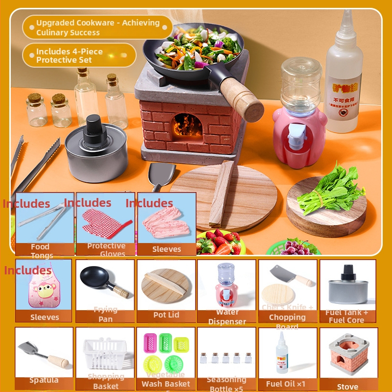 Mini kuhinjski set za kuhanje — prava verzija, kuhinjski alati za igru, edukativni rođendanski dar
