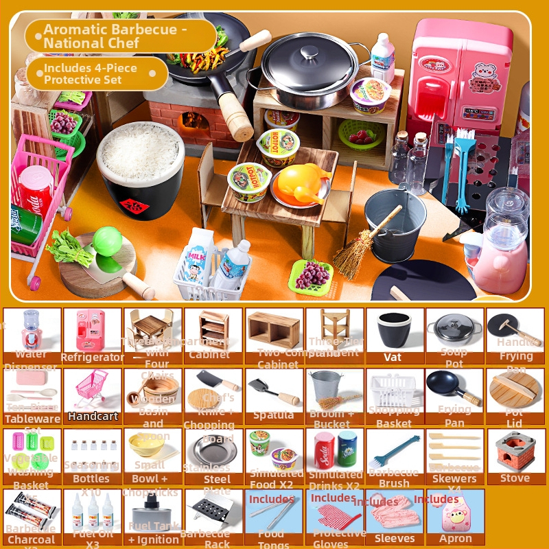 Mini kuhinjski set za kuhanje — prava verzija, kuhinjski alati za igru, edukativni rođendanski dar