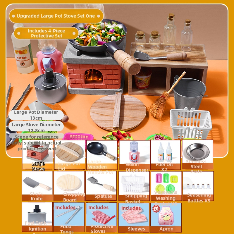 Mini kuhinjski set za kuhanje — prava verzija, kuhinjski alati za igru, edukativni rođendanski dar
