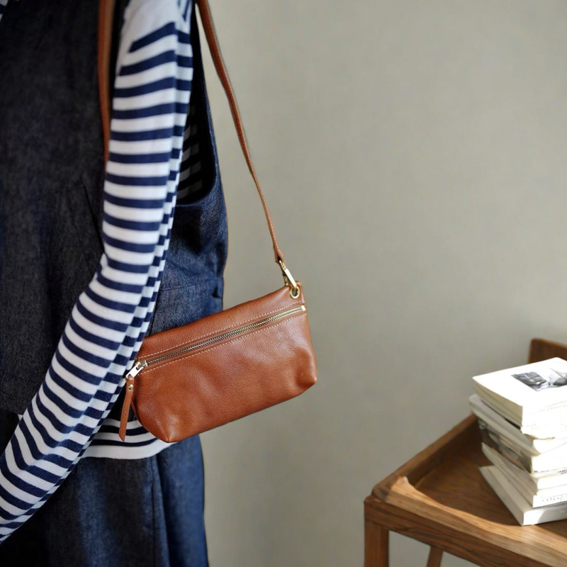 Ručna izrada vintage torbice za telefon od mekane kože, biljno tretirana koža, mala crossbody torbica za žene