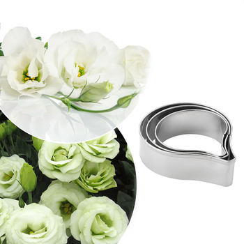 Комплект форми за рязане на Lisianthus захарни цветя от неръждаема стомана за декорация на торти, DIY инструмент A332