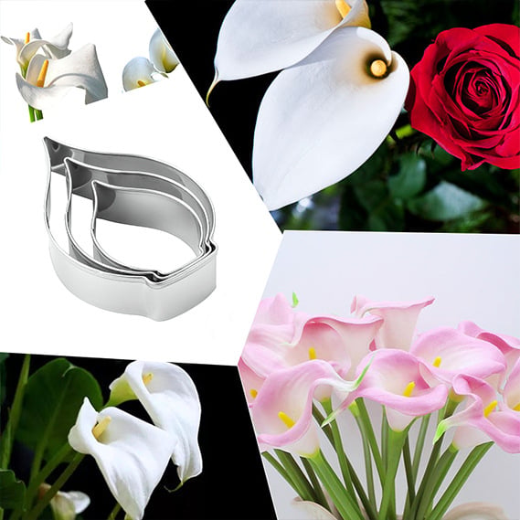 Calla Lily неръждаема стомана — резачка и форми за захарни цветя, британски стил, форми за фондан и торти, DIY инструмент за печене