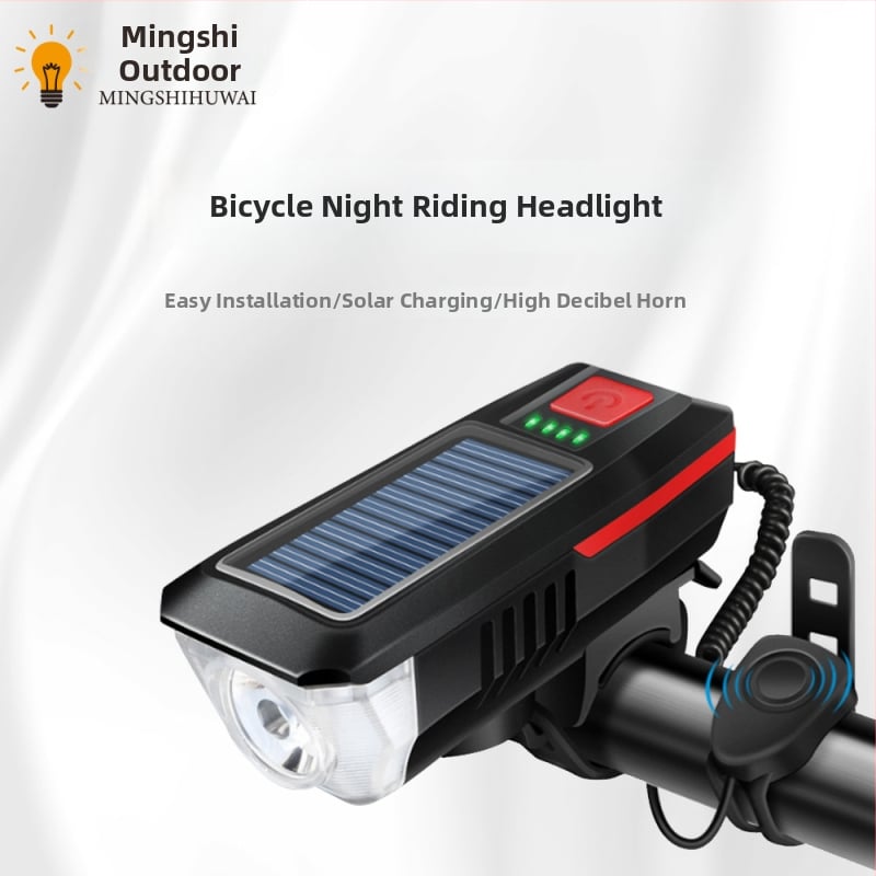 Solárne USB predné svetlo na horské bicykle, vodotesné LED svetlo pre nočné jazdy