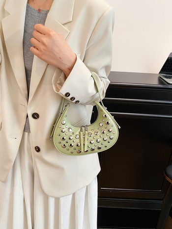 2026 Ženska torba s nitima, mini kvadratna crossbody torba sa zatvaračem na zip, gradski stil