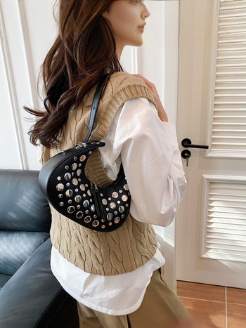 2026 Ženska torba s nitima, mini kvadratna crossbody torba sa zatvaračem na zip, gradski stil
