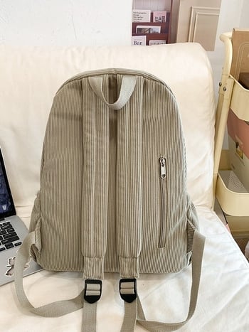 Új Harajuku-stílusú corduroy hátizsák egyetemistáknak, minimalist Mori‑ihletésű irodalmi dizájn