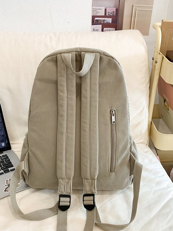 Új Harajuku-stílusú corduroy hátizsák egyetemistáknak, minimalist Mori‑ihletésű irodalmi dizájn